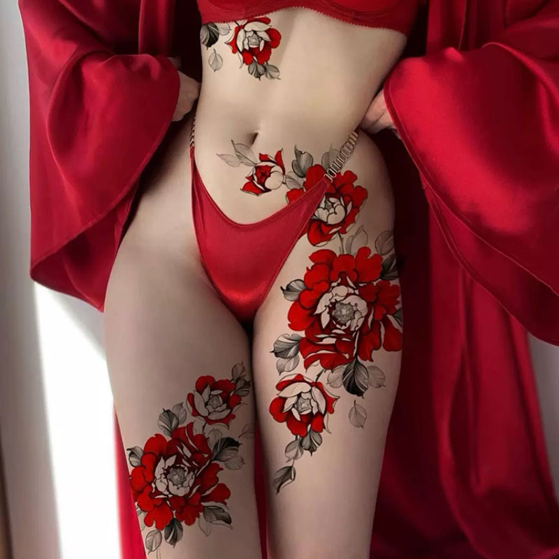 Front Thigh Tattoos For Females