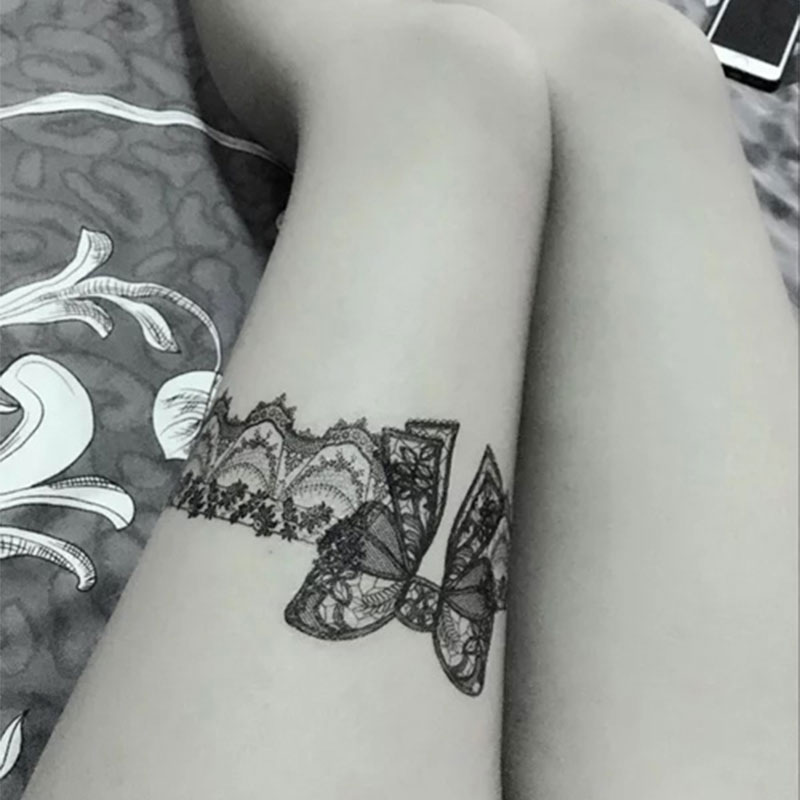 128 Lil Baby Thigh Tattoo