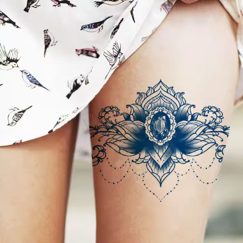 Flower Thigh Tattoos for Females