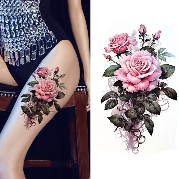 Rose Tattoos on The Thigh