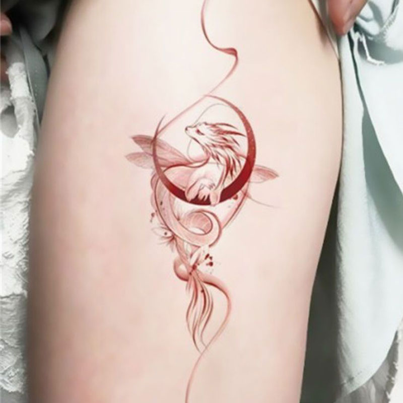 Girly Front Thigh Tattoos