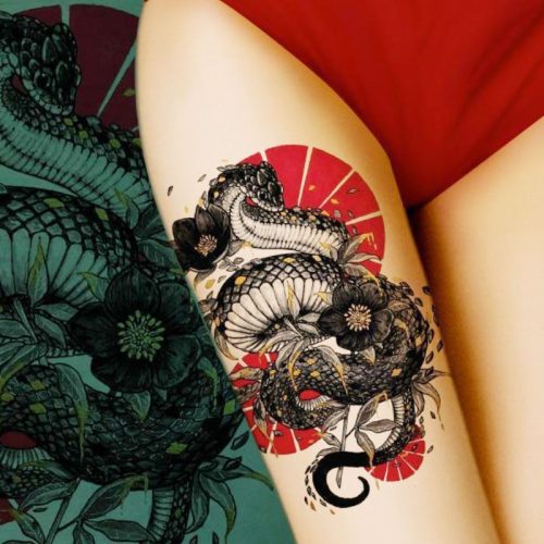 Phoenix Bird Thigh Tattoo​