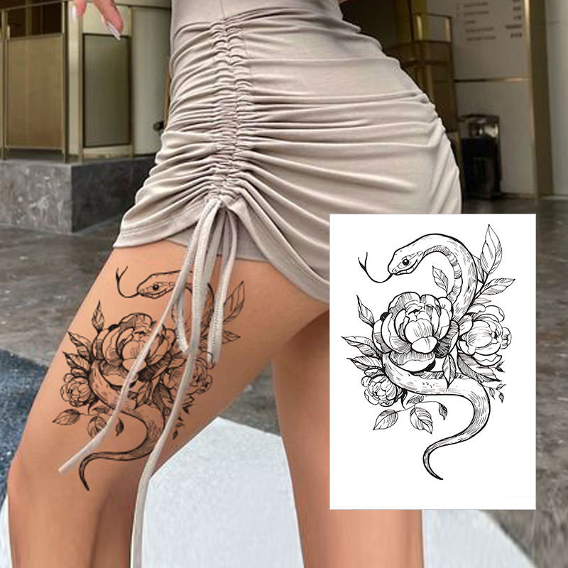 Feminine Medusa Thigh Tattoo