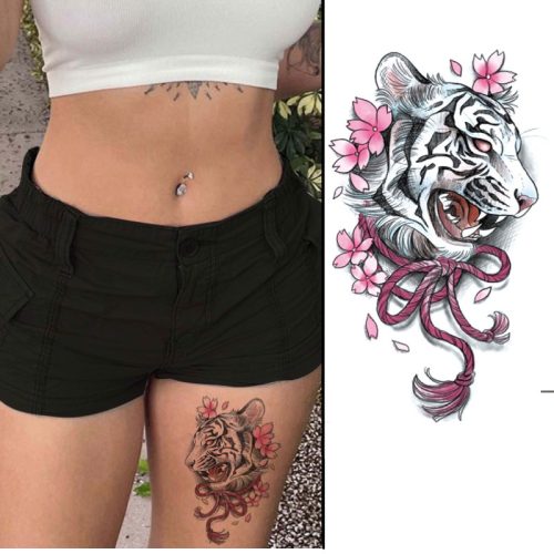 Cheetah Print Tattoos On Thigh​